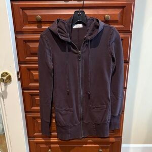 Love YaYa Charcoal/ Dark Brown Fitted Zip Hoodie